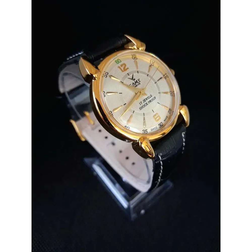 Vintage Camy Men's Leather Mechanical Watch‎ RARE